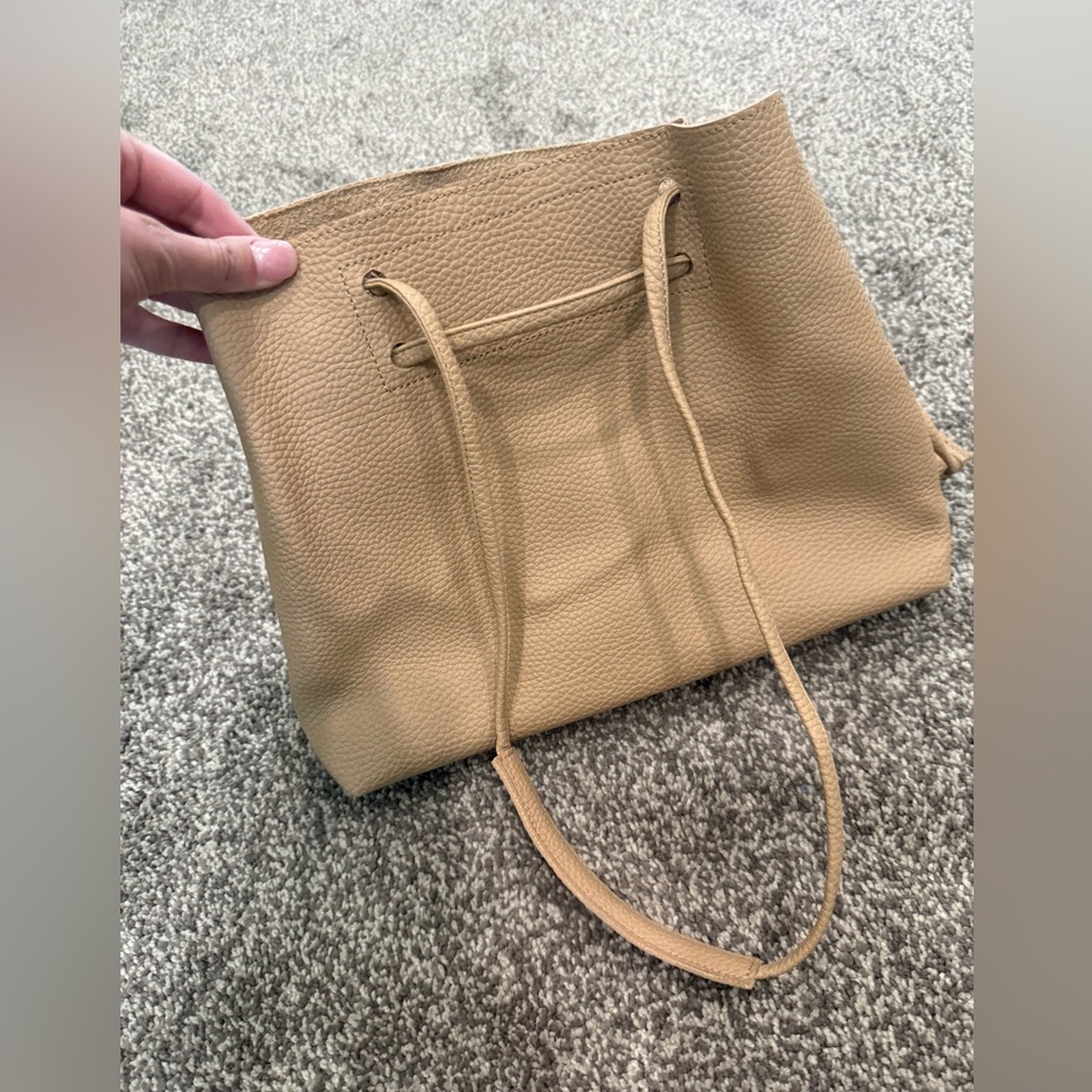 8 Other Reasons Pebbled Tan Drawstring Tote